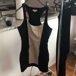Black and white bodycon dress with racerback